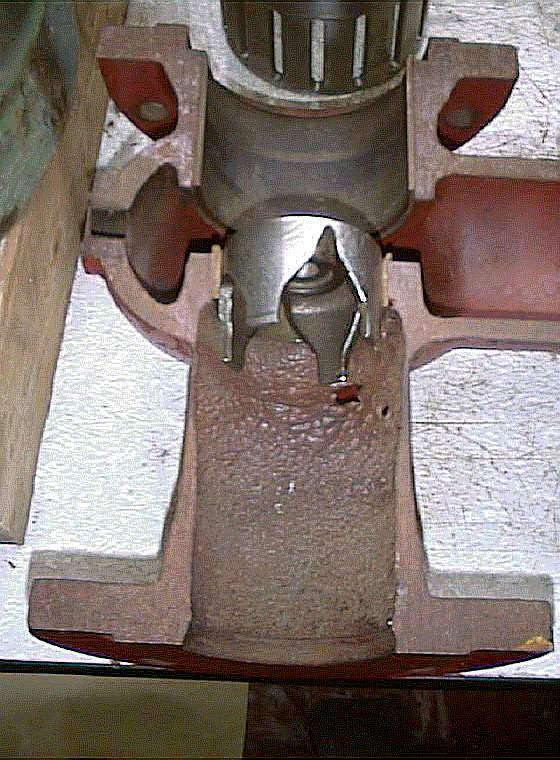 Typical cavitation damages Cavitation damages at an angle pattern valve. The valve was used for filling-up a reservoir.