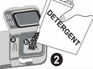 Detergent To fill the detergent compartment Push the latch to open the compartment. Add the required amount of detergent. The main detergent compartment b (Fig. 2) has lines to allow for specific Fig.