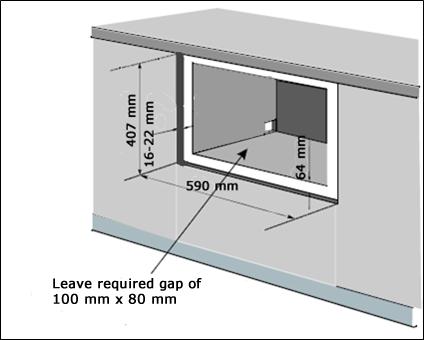 Installing the aesthetic panel o The diagram below shows the required dimensions of the aesthetic panel. For a detailed diagram please see below.