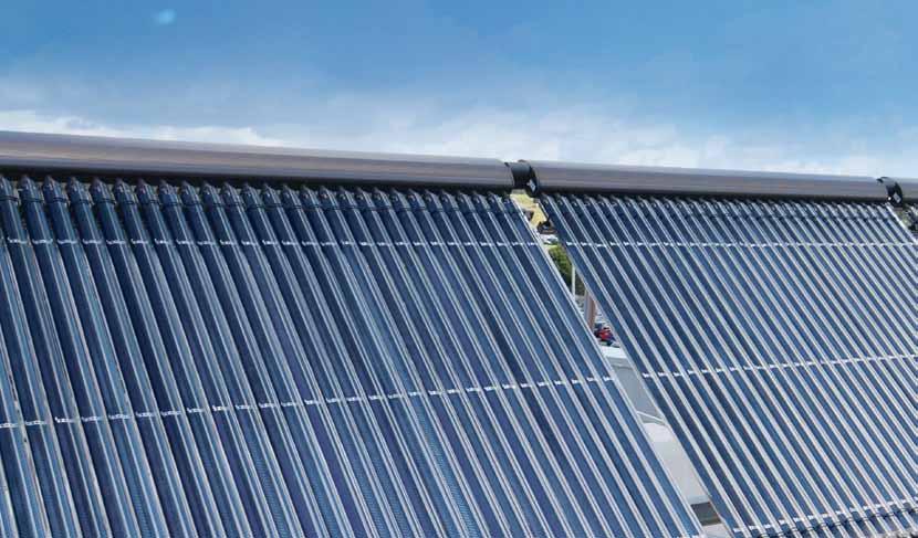 System technology Solar thermal systems and photovoltaics Vacuum tube collectors can be installed anywhere, and in new build also make for an attractive architectural feature.