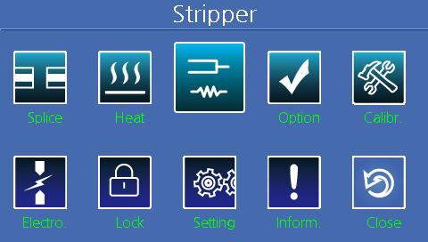 Stripper mode selection Stripper mode selection 1 Select Stripper Mode] is selected in [Main Menu] to display stripper modes.