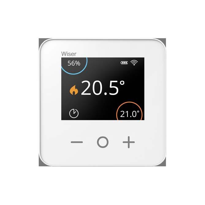 Operate Room Thermostat Getting to know the Room Thermostat Battery status Signal strength Relative humidity The thermostat is requesting heat.