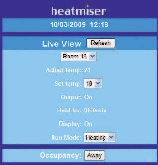 Functions include: Home / Away (Places your system into set back mode) Set a temperature in individual rooms or to all rooms Turn the Hot water on or off Request the actual and set temperature status