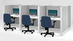 Space saving. 3' 6" x 2' 6" call centre/touchdown style workstation Just the right amount of space to get the job done.