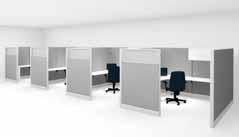 Privacy and light. 8' x 8' private workstation 69" high panels provide visual and acoustical privacy.