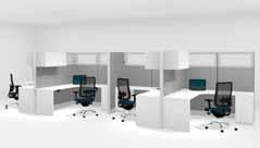 6' x 6' teaming workstation This workspace for individual and team environments with 69" high panels offers visual and acoustical