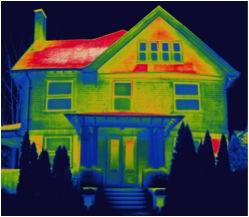 The thermal image above shows you the sources of air leaks in a typical