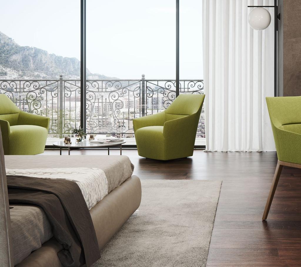 Elegance and harmony The Chic chairs are compact in form and universal in style, which is essential in less formal, but still elegant spaces, such as