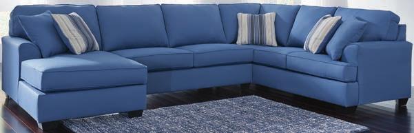 BLUE -66-34-17 Sectional -34 Armless Loveseat