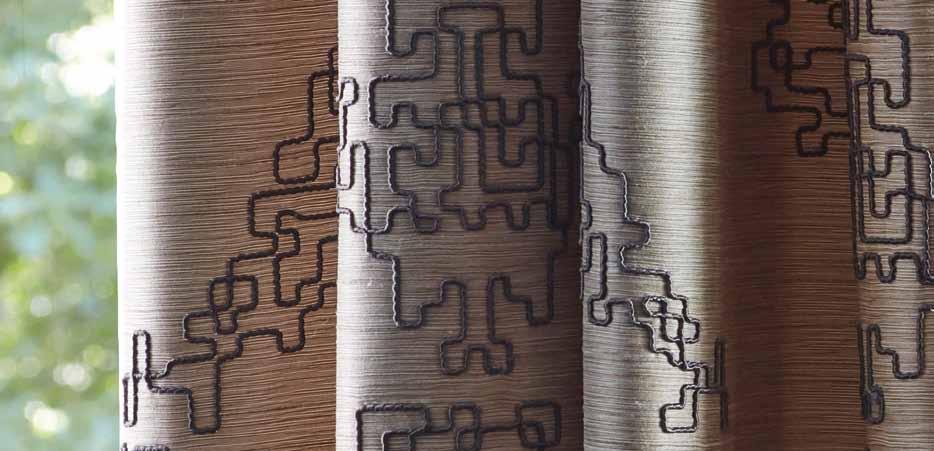 Cornelli presents a classical damask design in electronic format on a woven striped background
