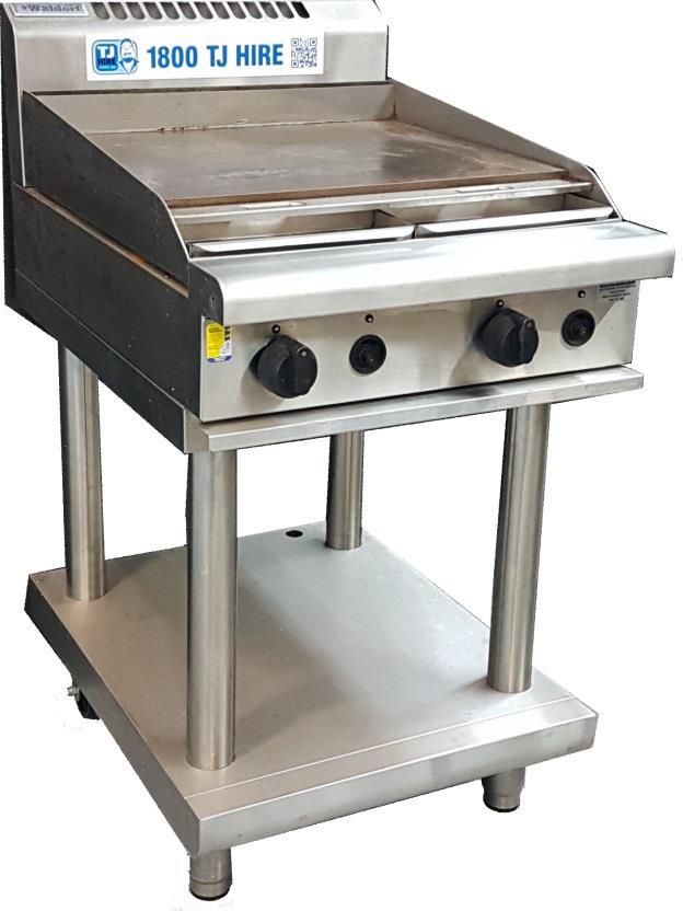 GRILL PLATE GAS 600mm gas griddle on leg stand 600W x 805D x 1130H mm 20mm thick griddle plate Stainless steel grease