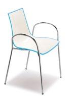 polymer body on a radial chrome finish frame Available as a chair or a stool Ideal for