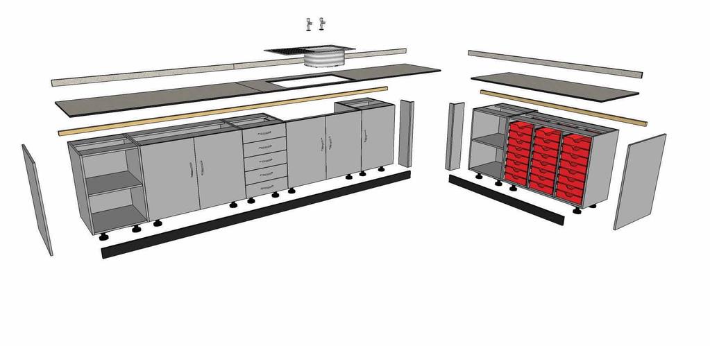specification specification specification 2 1 5 4 3 7 6 9 8 Product Features: Under-bench storage system 1. Worktops The appropriate work surface can be chosen to match the application.