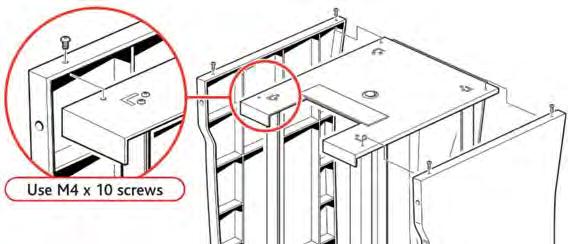 3. Fix the back panel into the base panel and secure