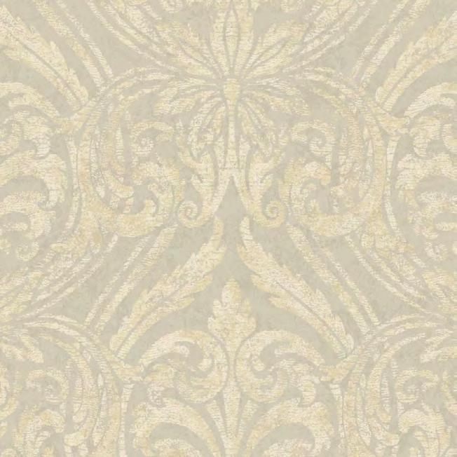 GLITTER DAMASK Twenty inches tall and nearly as wide, this glimmering damask is a statement-making addition to an elegant room.