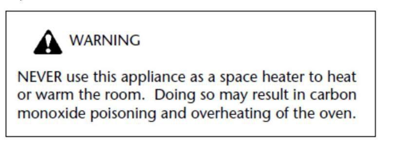 Exposure to these substances can also be minimized by properly venting the burners by opening a window or using a ventilating hood or fan. Notice: Never keep pet birds in the kitchen.