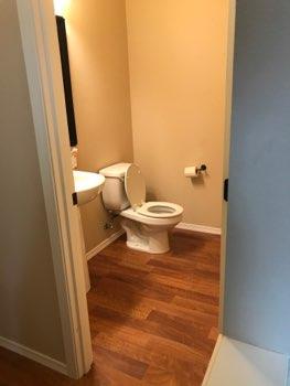 1. Location 1st Floor 1/2 Bathroom 2. Room Ceiling and walls are in good condition overall. Accessible outlets operate. Light fixture operates. Toilet was in operable condition overall.