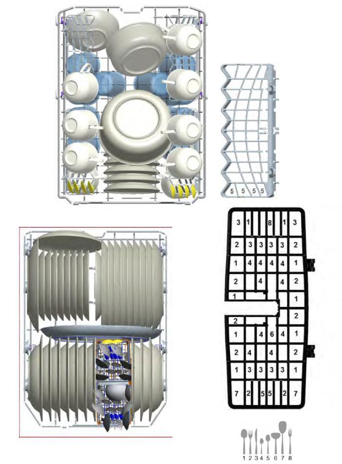 Standard Loading Capacity Upper and lower baskets: 10 place