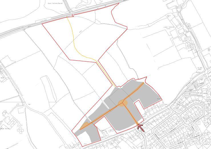 Movement & Access Plan The Movement and Access Parameter Plan (Figure 4) show proposed primary street zone, the entrance to the development, public rights of way and links with the wider network.