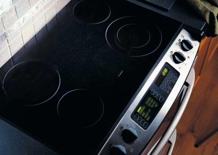 True color cooktop adds style and sophistication to any kitchen. (Slide-In only) Thoughtful design. Effortless cleaning.