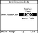2. Menu Tree: Press * A) Secured Access Pages While in the Main page or Generator Hours page, a Quick press of the * key brings up the Security Access page and a default number 5000 is displayed in