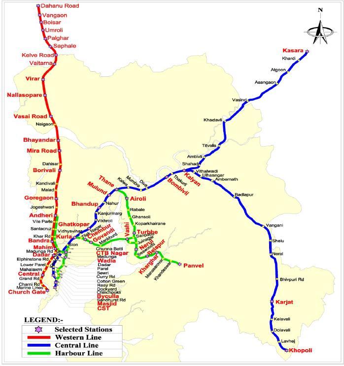 Suburban Rail Network in Mumbai CODATU 2015 - ISTANBUL 20 319 route km Three corridors Western, Central and Harbour 36 stations on Western Corridor 51 stations on Central Corridor 28 stations on
