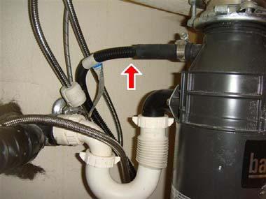 Page 36 of 48 10.5.C Maintenance: No air gap or high loop was noted on the dishwasher drain line. A high loop or air gap prevents a back flow into the dishwasher should the sink become clogged.