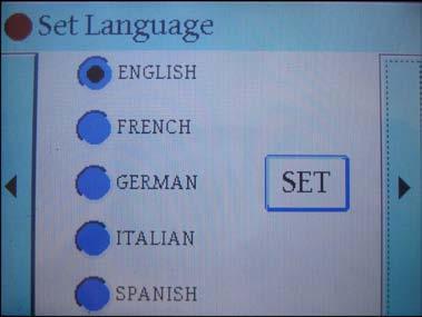 9. Language Selection The display located on the GP-502 is capable of displaying text in five different languages, of which are list below:...english...french...german...italian.