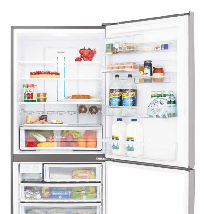 Large bottom mount Designed for the ultimate in convenience, the Westinghouse FlexSpace range of bottom mount fridges offers lots of extra space for growing families.