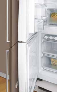 It utilises a sliding system which fixes the outer door of the fridge to the kitchen cabinet.