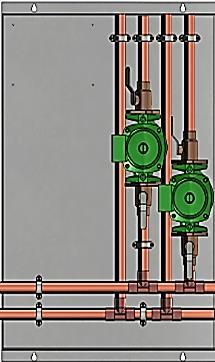 14 Hydronic Distribution Panel DS Series The DS distribution panel, which is added to a base panel, has 2 1 zones with circulators.