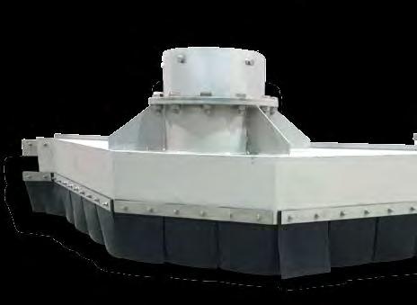 special design of the suction unit; The central support on the base of a rotating bearing unit considerably facilitates