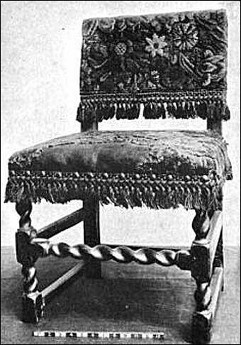 Farthingale chair was an upholstered, armless chair designed to