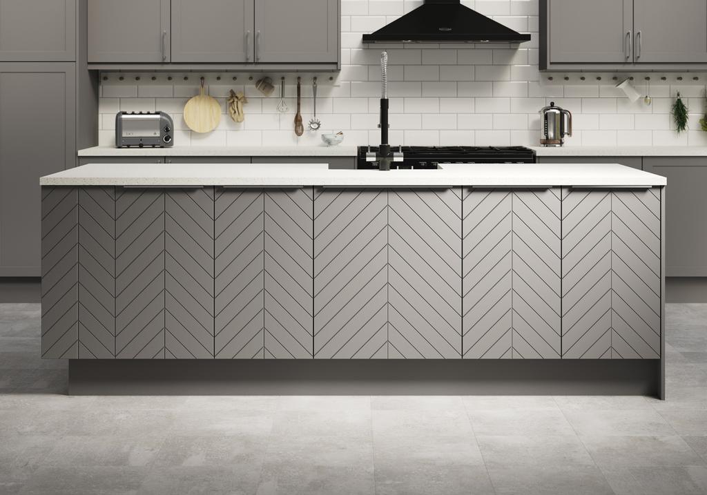 The striking design of the Chevron Grey door will instantly make it the