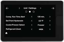 18 EcoNet Enabled Unit Coolers Installer Settings (Menu > Settings > Installer) To enter the Installer Settings menu, select Menu > Settings, then tap and hold on Installer on the bottom right of the