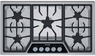 SGSL365KS 36-INCH GAS COOKTOP MASTERPIECE SERIES FEATURES & BENEFITS - Patented and exclusive Star Burner provides superior performance - Progressive illuminated control panel with metal knobs -