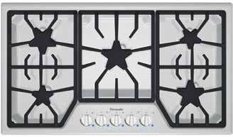 SGS365FS 36-INCH GAS COOKTOP MASTERPIECE SERIES FEATURES & BENEFITS - Patented and exclusive Star Burner provides superior performance - Powerful 16,000 BTU center burner - Continuous grates allow
