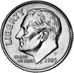 The thickness of a dime (less that 1/16 ) is