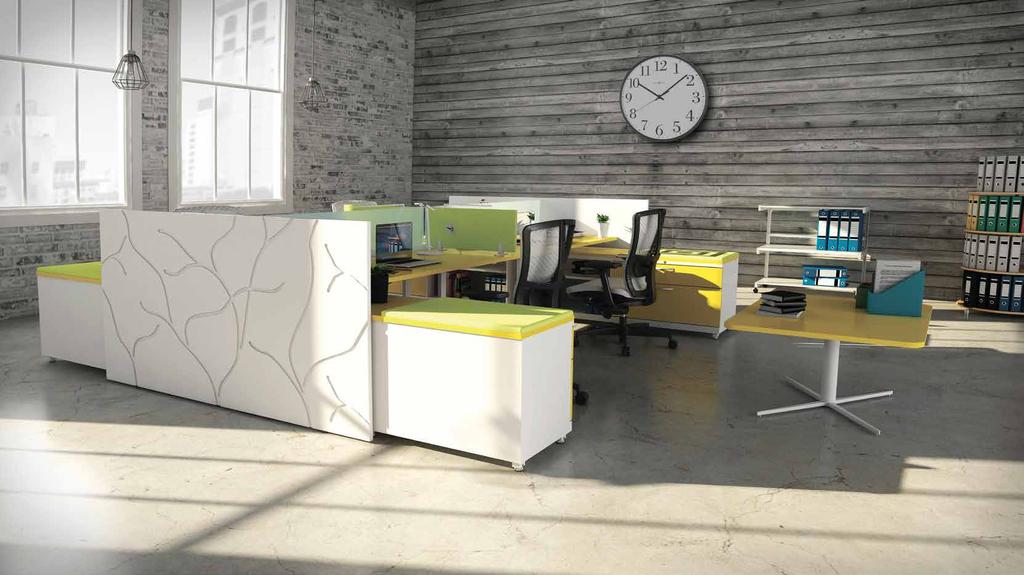 DESIGN CHOICES For design freedom, XBench offers a rich array of materials, colors, and finishes to reflect an organization s