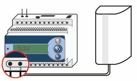 I n s t a l l a t i o n G u i d e - W E B H O M E Using relay output The relay output on the WEB HOME unit can for example be used to control a water heater. Connect the unit (e.g. water heater) to terminals 1 and 2 on the WEB HOME unit.