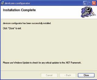 Step 3: Configure WEB HOME 6 When the installation is complete you will receive a message telling you that the