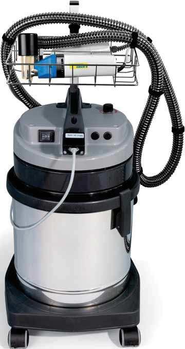 Length of suction hose : 2.5 meters. Capacity of stainless steel tank : 20 litres. Weight : 12 kg.