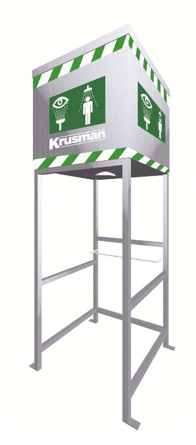 Krusman Emergency showers for hot and cold climates Model 6010 / 6020 Krusman emergency shower booth Model 6010: Insulated cabinet with safety station.