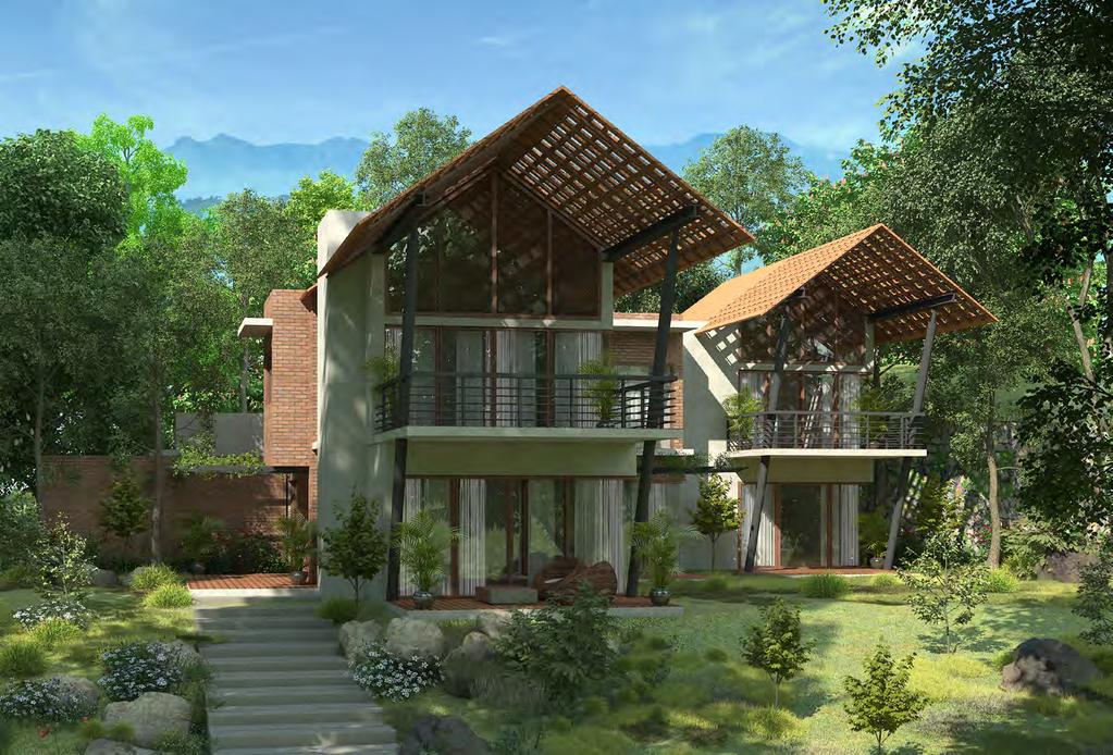 Villa A The home is conceived as an ecologically sensitive oasis, away from the daily stress of life.