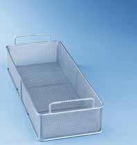 E 142 insert 1/2 DIN mesh tray 1 mm wire gauge Mesh size 5 mm 5 mm all-round frame 2 hinged handles Max.