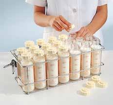 76 baby bottles can then be washed and disinfected per cycle. Teats and screw-on teat holders are each placed in appropriate inserts. 1.