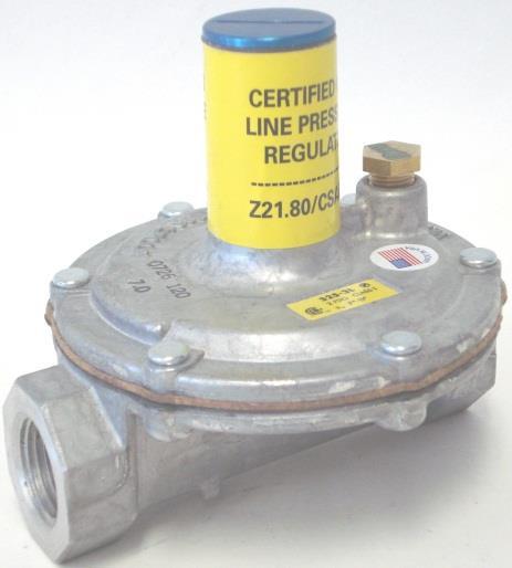 LINE REGULATORS Up To 2 psig Durable, corrosion-resistant construction Equipped with 12A09 Vent Limiting Device In the event of diaphragm rupture, gas escapement is limited to a
