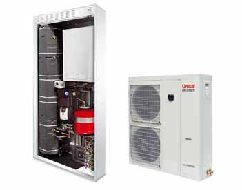 KONs HP KONs HP Integral system complete with combi wall hung condensing boiler, air-water heat pump and solar thermal.