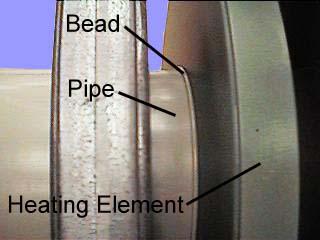 Watch for a continuous bead to form around both pipe ends (see pipe manufacturer or AWS/DVS standards for size). Bead must be formed 360 around each pipe. D.