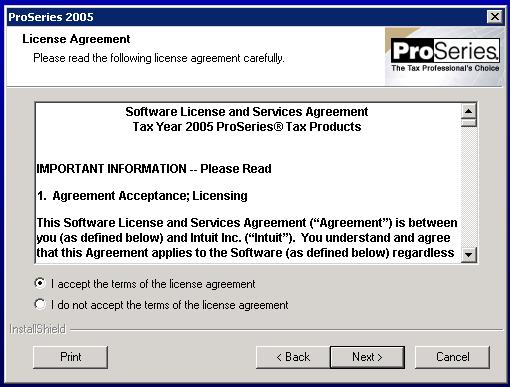2) Read and accept the License Agreement to continue the